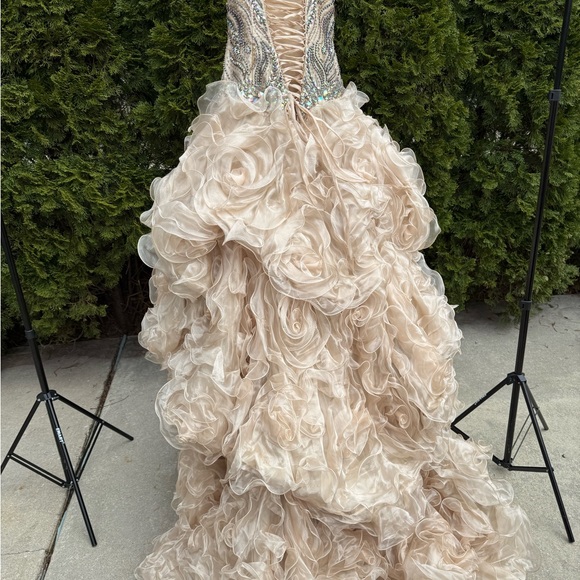 Quinceañera Champagne Strapless dress - Picture 9 of 16